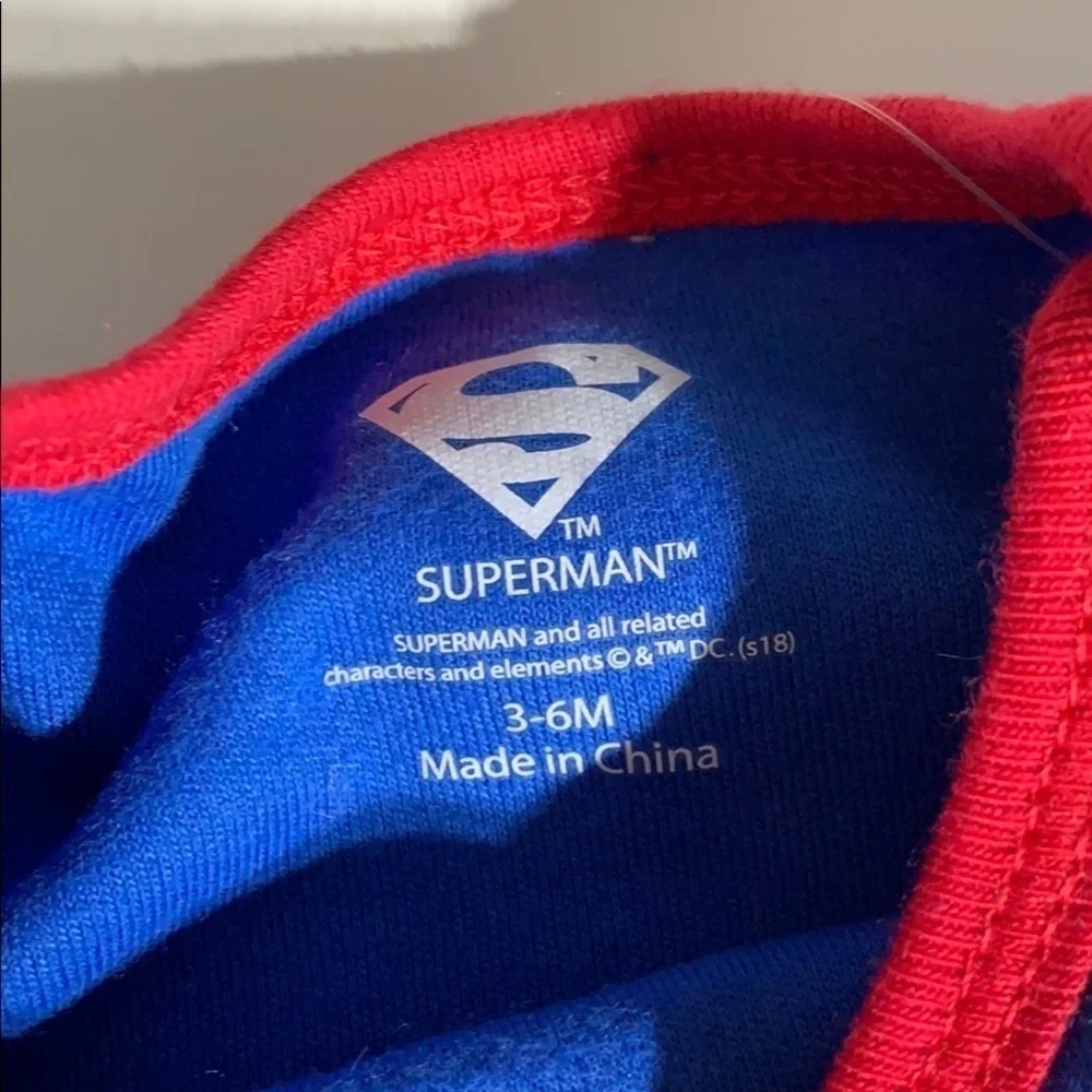 NWOT Superman Baby Onesie bodysuit attached cape